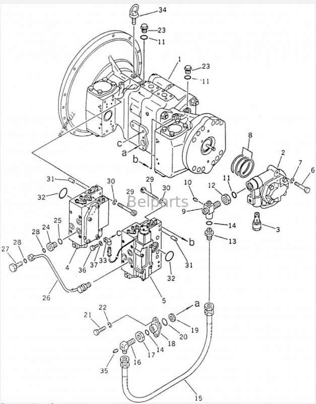 Pc220 máquina escavadora Main Pump Pc 220 do PC 220-3 Belparts 5 bomba hidráulica de Pc220-5 Pc220-7 708-25-01054 para KOMATSU