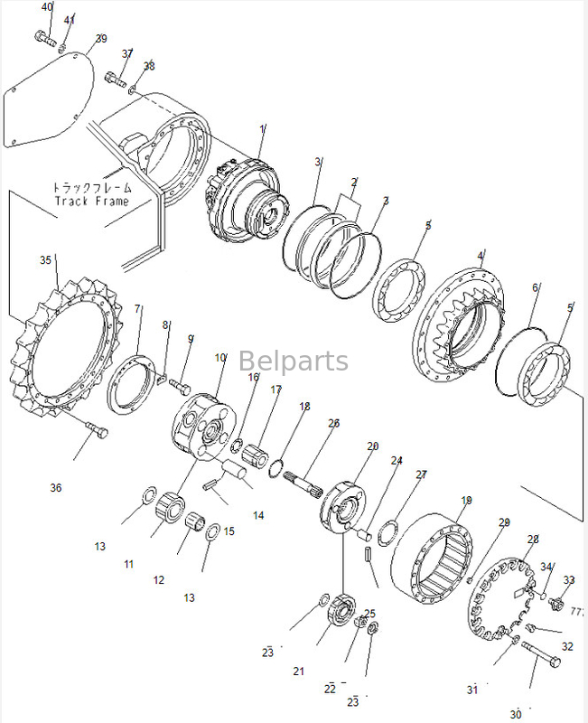 Assy final do motor do curso da movimentação 708-8F-00121 de Pc 220-6 da máquina escavadora de Belparts