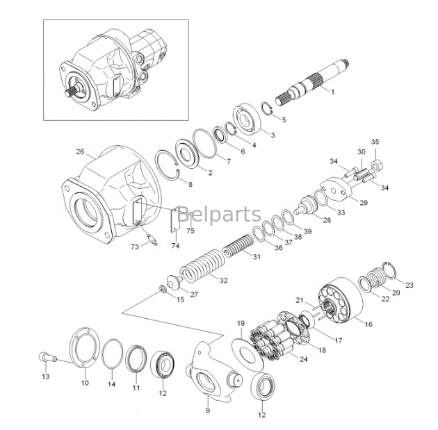 Bomba principal da escavadeira R55-7 R60 Bomba hidráulica 31M8-10020 31M8-10021 Para Hyundai