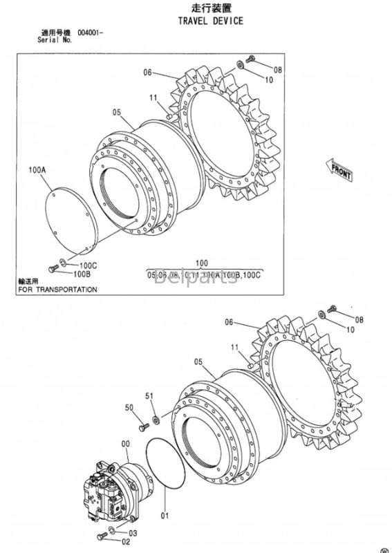 Excavador Motor de Viagem Assy Para Hitachi ZX650 ZX670 Final Drive Assy 9201470 9254461