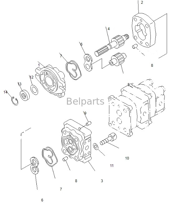 PC50MR-2 9086 Belparts Excavator Pomba Principal Para Komatsu bomba hidráulica 708-3S-00461 705-41-08090