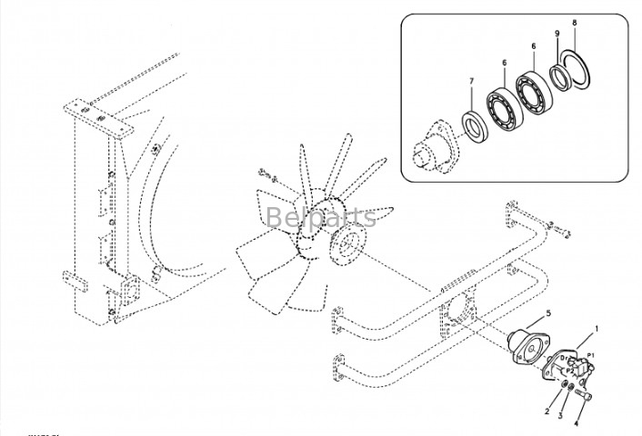 Peças para escavadeiras hidráulicas EC700C EC750D ECR235C ECR305C FC2121C PL3005D Motor de ventilador a pistão VOE 14531612