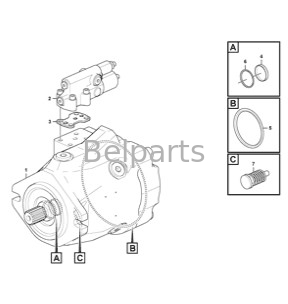 Bomba hidráulica de escavadeira A25F A30F A35F A40F L90F L110F L120F 150F Para camião de descarga acelerado VOE 15140666 17458128