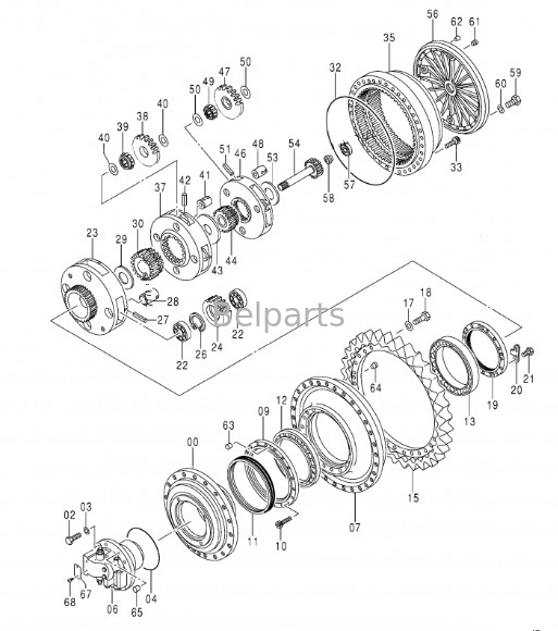 EX1200-6 Para a Hitachi 9270013 Peças para escavadeira de viagem Motor de viagem Assy 9301479 Final Drive Assy