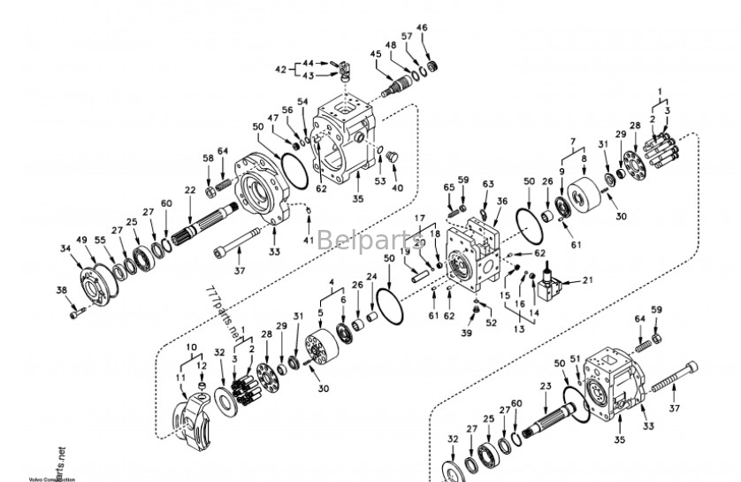 Peças para escavadeiras K3V112DT-9N24-14T EC210 EC240 XE215 LG225 Bomba principal para Volvo