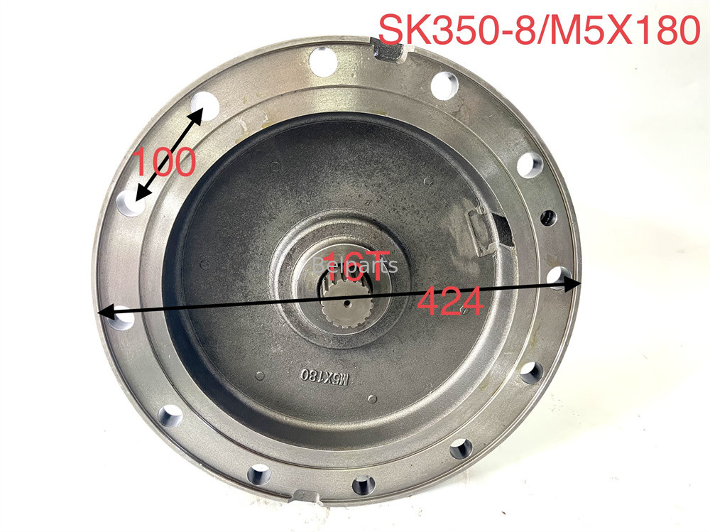 Motor giratório hidráulico M5X180 SK350-8 CX370 Para peças de mini-excavadoras