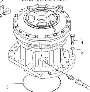 Caixa de engrenagens de balanço PC2000-8 Komatsu Excavator Parts 21T-26-00300 Slew Reducer Reduction