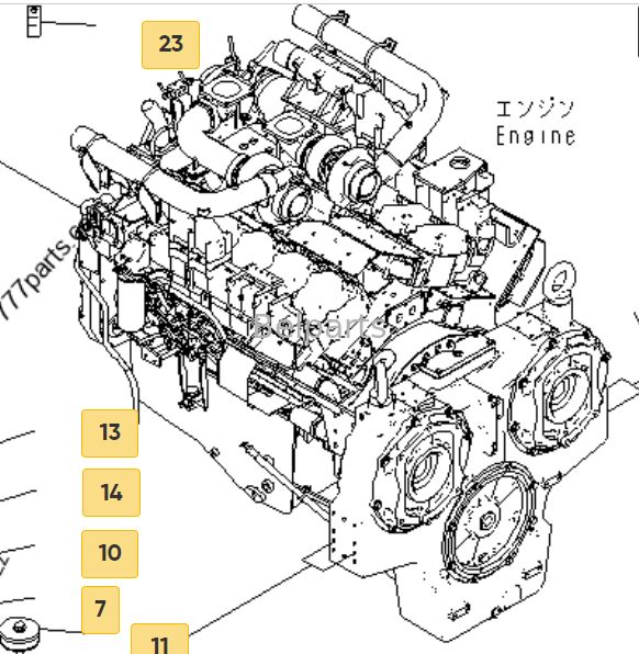 CUMMINSS Motor Diesel Assembléia SAA12V140E-3C-02 Para KOMATSU PC2000-8 escavadeira Original Anexo