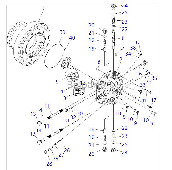 706-8J-01411 706-8J-01421 Motor de viagem para PKOMATSU C390LC-10 PC400-7 PC400LC-7 PC400-8 PC400LC-8 Parte de escavadeira Dispositivo de pista hidráulica