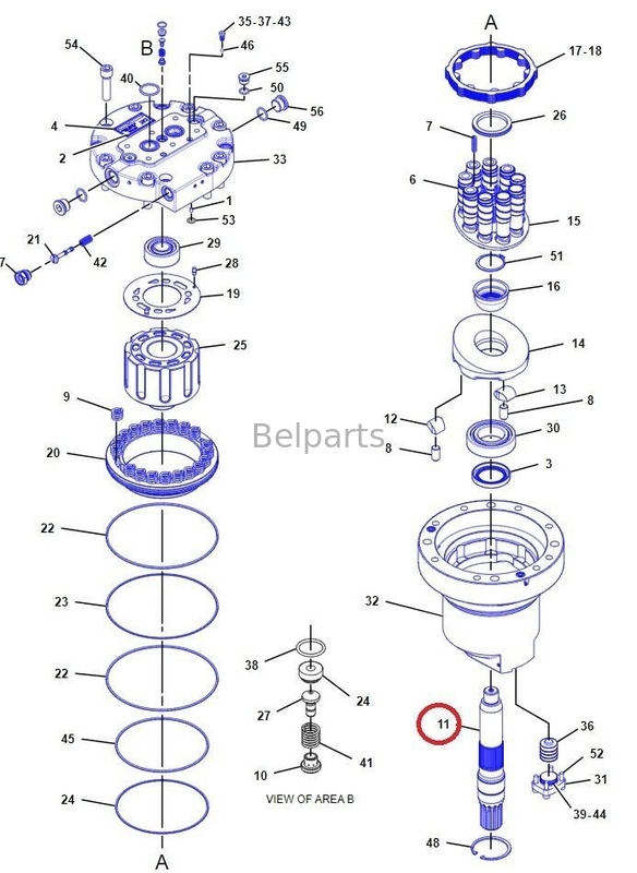 Máquina escavadora Swing Motor Shaft das peças de motor E330D da maquinaria E336D 167-3855 para