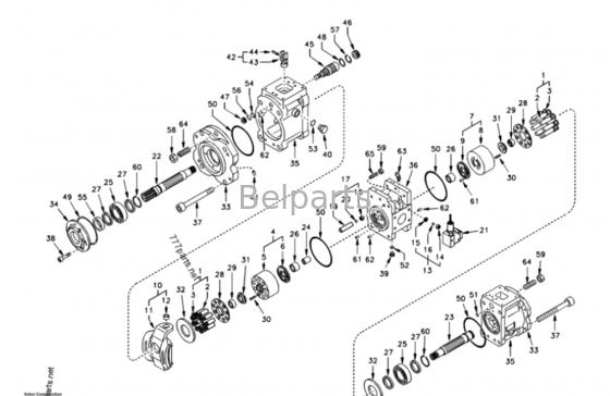 Peças para escavadeiras K3V112DT-9N24-14T EC210 EC240 XE215 LG225 Bomba principal para Volvo
