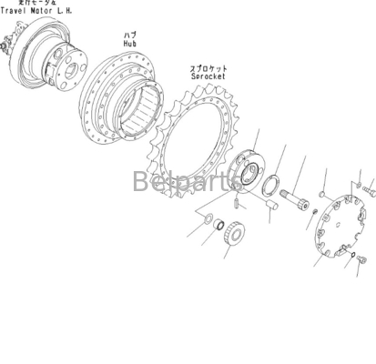 Belparts drive final D31EX-22 D37PX-22 D39EX-22 Excavador Motor de viagem 706-8F-01110 11Y-27-30301 Para Komatsu
